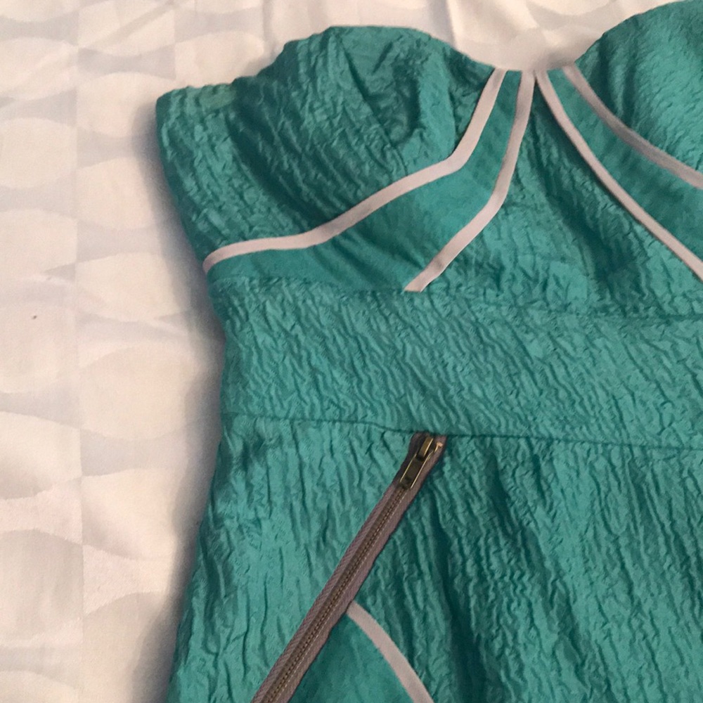 Strapless Teal Dress - Picture 3 of 5